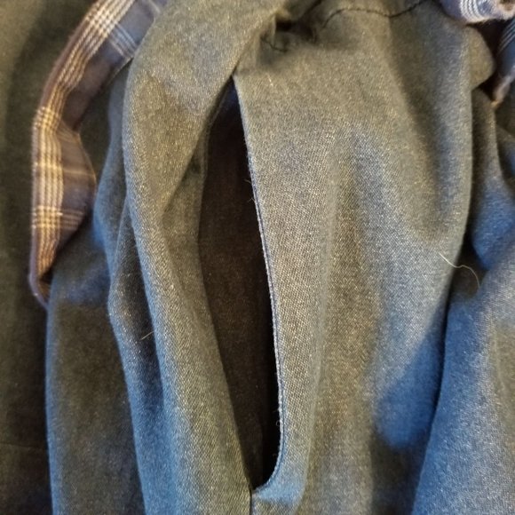 Carol Andersson 16 Blue Jean Denim Plaid Flannel Vest Dress Modest Church Vintag - Picture 7 of 10